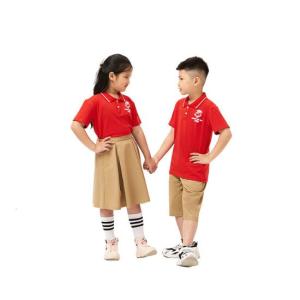 Wholesale polo style shirt: Latest Design Sao Mai Vietnam Unisex Red+Rip Polo Shirt Short-Sleeve Best Children Uniforms for Sale