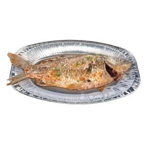 Wholesale bbq: Disposable Oval Food Containers Shallow Aluminium Foil Platters Fish Grill Pan