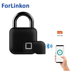Wholesale fingerprint safe: Black Silver Keyless USB Rechargeable Door Lock Fingerprint Smart Padlock Quick Unlock Zinc Alloy