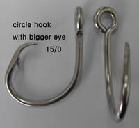 Circle Hook with Bigger Eye, 15/0