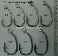Tuna Hook with Ring, K Type. Stainless Steel