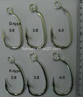 Tuna Hook with Ring, D Type, Hi-carbon Steel