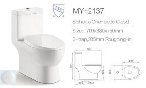 Wholesale Toilets: Modern Elongated Floor Mounted One Piece Siphonic Toilet with Upc