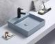 Square Matte Grey / Matt Blue Table Top Wash Basin for Bathroom