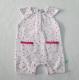 Cotton Spandex Short Sleeve Baby Footed Rompers All Over Print Pocket Cute