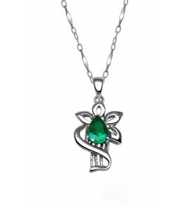 Wholesale pendant: 18K Emerald Pendant Pear 0.54 Cts