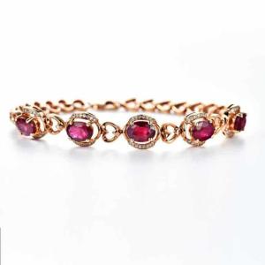 Wholesale bracelet: 18K Ruby Bracelet Oval 2.22 Cts