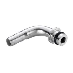 Wholesale pipe connector: Stainless Steel Joint Connector 90 Degree 1/4 Barb Elbow Push Pipe Fitting with O Seal Ring
