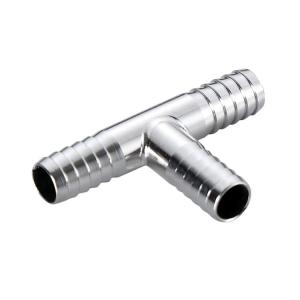 Wholesale gas water: Stainless Steel Barb Hose Tee Pipe Fitting 3 Way T Fitting Thread Gas Fuel Water Air