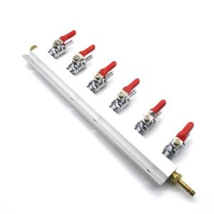 Wholesale co2 detector: 6-Way CO2 Gas Splitter Beer Air Distribution with 1/4 or 5/16 or 3/8 Barb Check Valve Homebrew