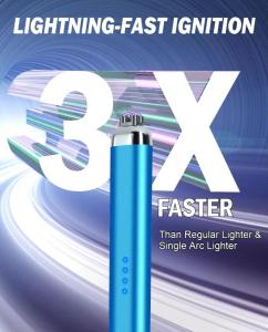 Wholesale light: Dual Arc Electric Lighter with Rechargeable Battery Sapphire Blue