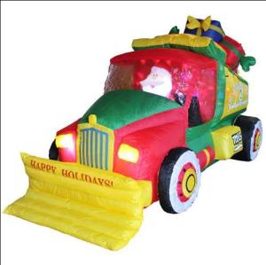 Wholesale Inflatable Toys: Christmas Inflatable Santa Truck with Swirling Colorful Lamp