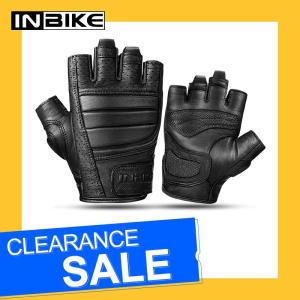 Wholesale Racing Gloves: INBIKE Men Anti Slip Soft Goatskin Leather Gloves Thickened EVA Pad Racing Motorcycle Gloves CM205