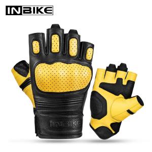 Wholesale mountain bike gloves: INBIKE Half Finger Racing Gloves Goat Skin Waterproof Hand Gloves for Mountain Bike Motorcycle CM206