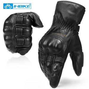 Wholesale sports glove: INBIKE Sport Winter Waterproof Gloves Leather Full Finger Racing Riding Motorcycle Gloves CW863