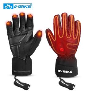 Wholesale warm gloves: INBIKE Winter MTB USB Rechargeable Heated Waterproof Electric Thermal Warm Motorcycle Gloves HM1901
