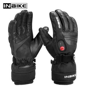Wholesale leather usb: INBIKE Heated Sport USB Rechargeable Waterproof Electric Thermal Leather Motorcycle Gloves HM1902