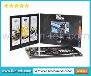Wholesale 4.3 inch tft: 4C Offset Print Video Brochure Card Multi-Button 256MB 600mAh