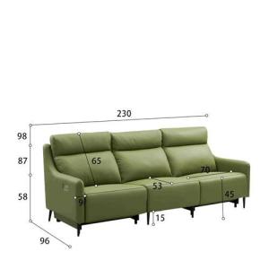 Wholesale baby furniture: Italian Minimalist Leather Smart Sofa Living Room Straight Row Three-Seat First-Class Fashion Space
