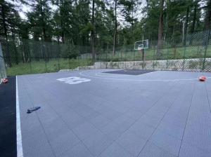 Wholesale stretch cover: Backyard 3v3 Basketball Court,Dark Grey+light Grey,PP Tiles