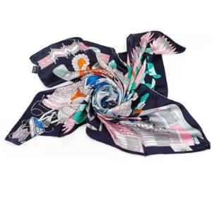 Wholesale silk scarf: FN-082 Purpule Color Mordern Design 12mm Satin Silk Fabric Printing Ladies Scarves