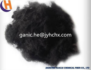 Wholesale recycled fiber: Polyester Staple Fiber 1.5DX38MM, Black, Recycled