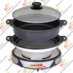 Wholesale detachable handle pan: Electric Grill Pan