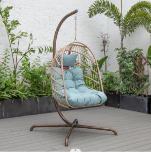 Wholesale outdoor backyard furniture: Swing Egg Chair,Hammock Chair, Hanging Chair, UV Resistant Cushion with Steel Stand, Indoor Outdoor