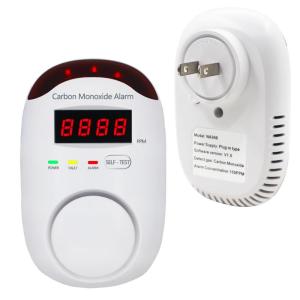Wholesale plug-in: Plug-in Type Carbon Monoxide Alarm LED Digital Display Voice Alert for Household CO Detector Monitor