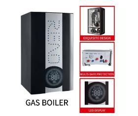 Wholesale hot water boiler: Black Case Gas Wall Hung Boiler 20Kw Metal Shell Tankless Hot Water Furnace
