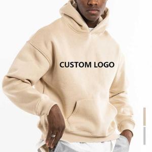 Wholesale cotton: High Quality 100% Cotton Blank Unbranded Oversize Hoodie Street Wear Fashion Custom Men Hoodies