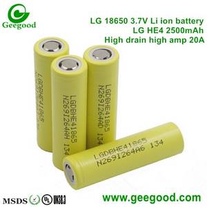 Wholesale rechargable li ion battery pack: Original LG 18650 HE2 HE4 2500mAh 20A High Amp 18650 Power Battery
