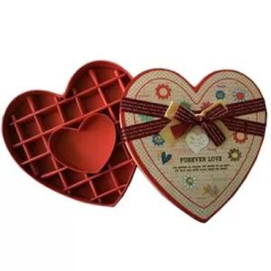 Wholesale b: 4C CMYK Food Gift Box Packaging Heart Shaped Gift Box with Paper Inster Ribbion