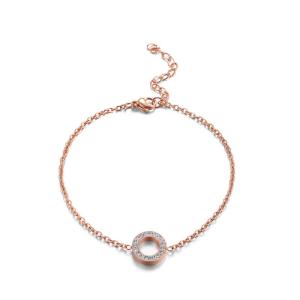 Wholesale women's bracelet: Manufacturer Women Rose Gold Rhinestone Charm Bracelet