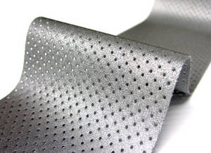 Wholesale mesh: 9904H-EL Mesh  Perforated Silver Fabris