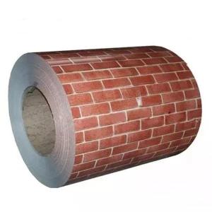 Wholesale color coated steel: Brick Grain Prepainted Galvanized Steel Roll 600mm Color Coated Coil