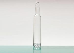 Wholesale clear glass bottles: 375ml Cylinder Round Heavy Base Extra White Flint Glass Gin Bottle