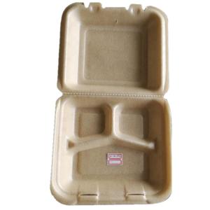 Wholesale hing: Bio-based 3 Compartment Foam Hinged Lid Food Container