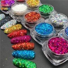 Wholesale glitter powder: Chunky Holographic Cosmetic Glitter , Hexagon Mix Glitter Powder