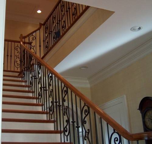 Sell wrought iron staircase,indoor staircase, iron stair handrailS041 ...