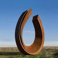 Wholesale stainless steel sculpture: Modern Abstract Ring Rustic Abstract Corten Steel Sculpture Large Metal Statues
