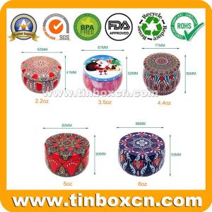 Wholesale gift box: Empty 2.2/3.5/4.4/5/6oz Oz Metal Can Wax Box Travel Candle Tins