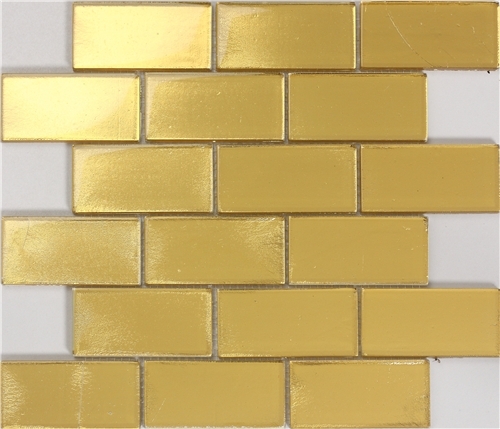 Zfgb01 48x98x8mm Gold Foil Glass Mosaic Tiles Can Use On Swimming