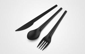 Wholesale cutlery: PLA Cutlery Set Black