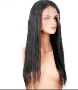 Wholesale full lace wigs: Brazilian Straight 100% Human Hair Extension Full Lace Wigs with Baby Hair Remy Hair