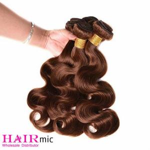 Wholesale g: 130% Light Brown Remy Human Hair Bundles with Wholesale Price