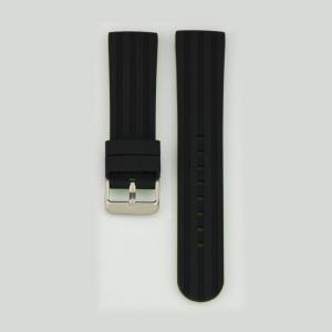 Wholesale silicone ladies watch: Black and Green Silicone Rubber Watch Strap Manufacturer