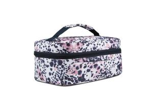 Wholesale waterproof zipper: Women's Medium Size Printed Square Lunch Bag Pattern Leopard Gox Bag