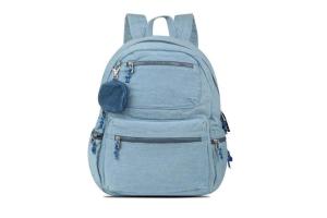 Wholesale small coin pouch: Large Capacity Denim Multiple Compartments Everyday Casual Backpack Gox Bag