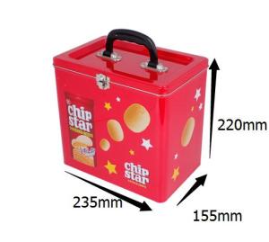 Wholesale candy box: Cookies Tin Box Handle Lid Cookies Tin Can Cookies Candy Sweets Tin Box Cookies Tin Can